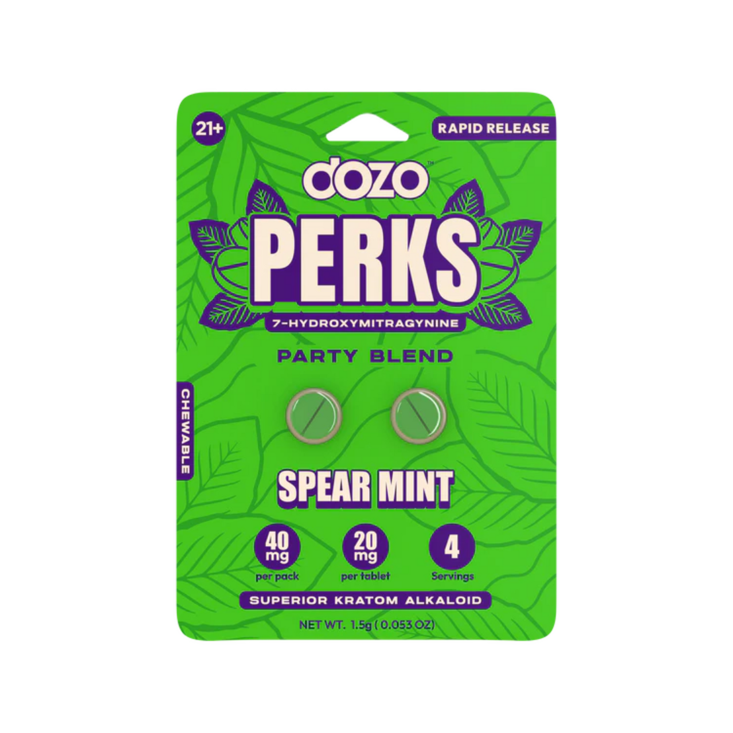 Dozo PERKS 7-OH Spearmint Tablets